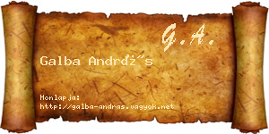Galba András névjegykártya